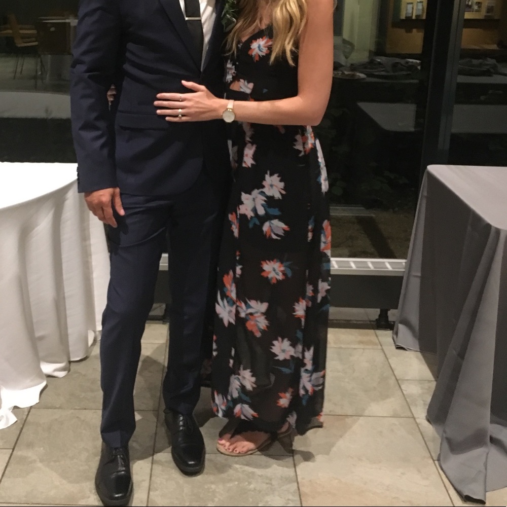 Black floral maxi dress